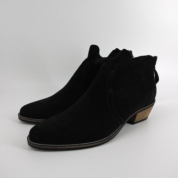 Crevo Shoes - Crevo Footwear Justine Black Suede Western Booties
